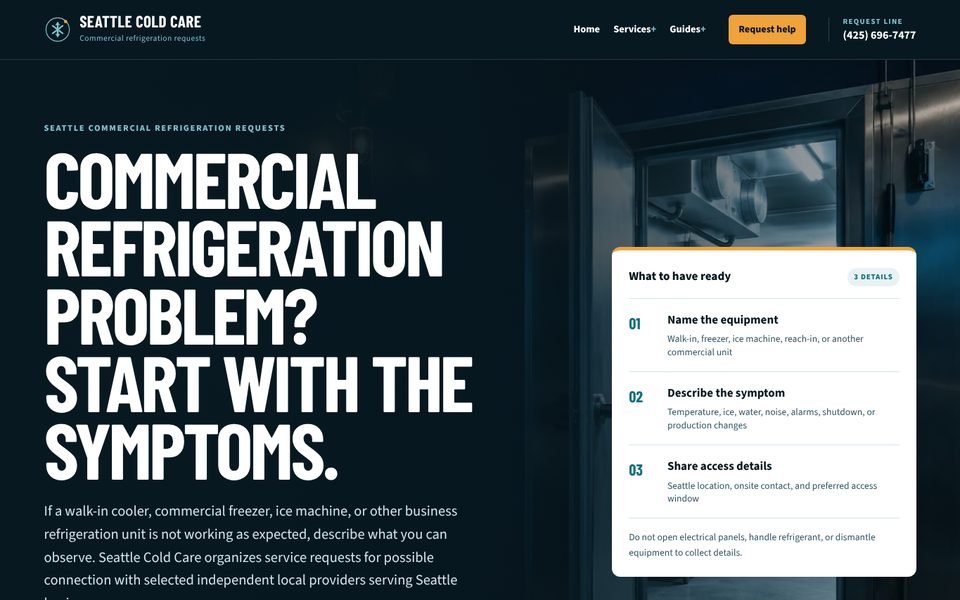 Seattle Cold Care homepage