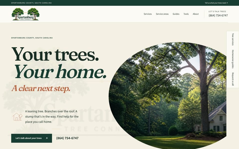 Spartanburg Tree Connect homepage